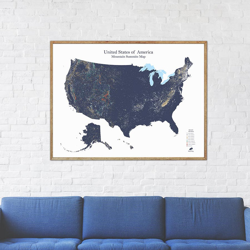 Mountain Summit Map of America - Muir Way - Summit