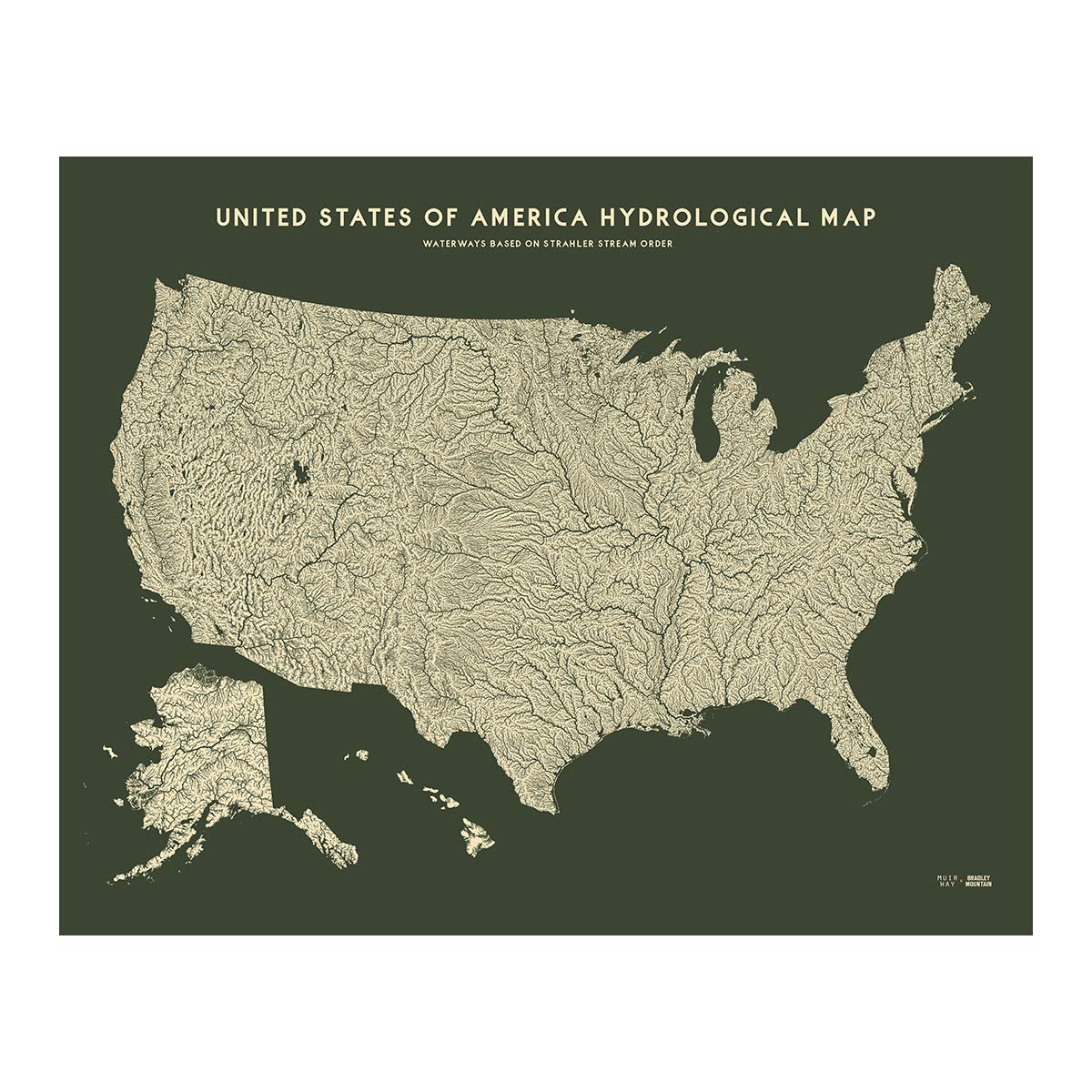 USA Hydrological Map Bradley