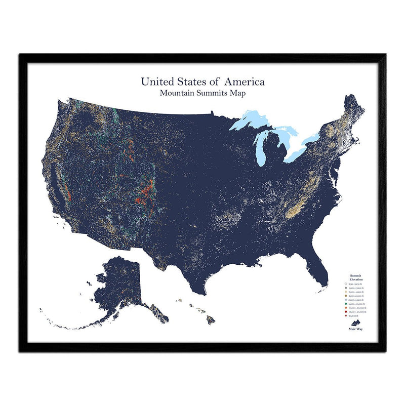 Mountain Summit Map of America - Muir Way - Summit