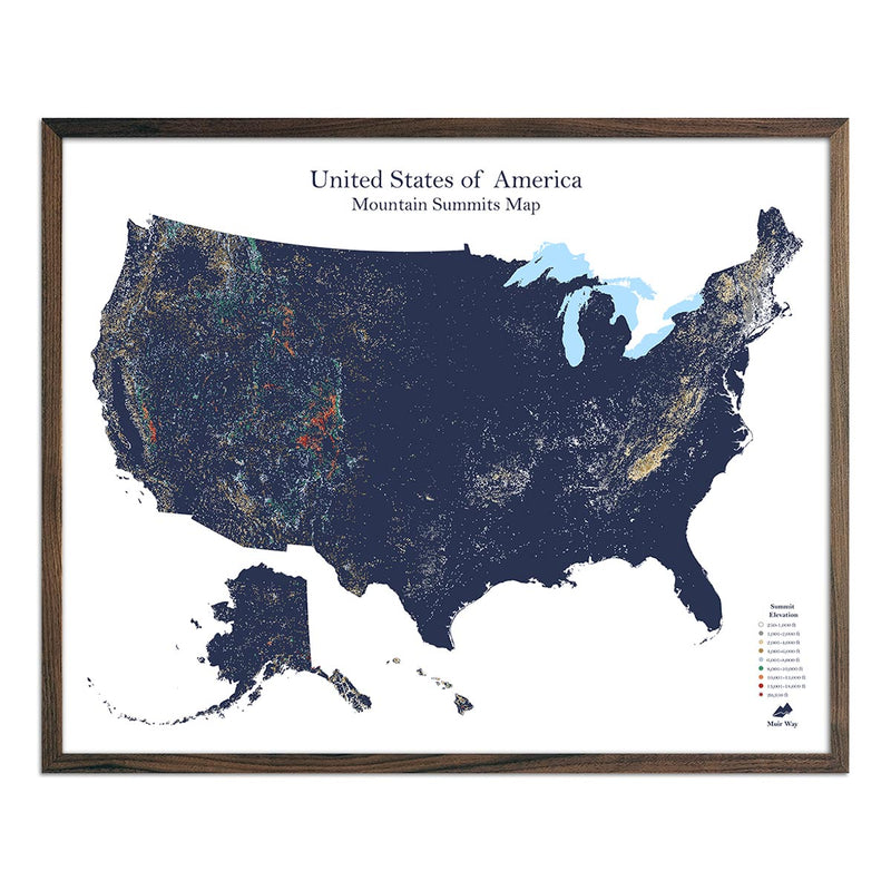 Mountain Summit Map of America - Muir Way - Summit