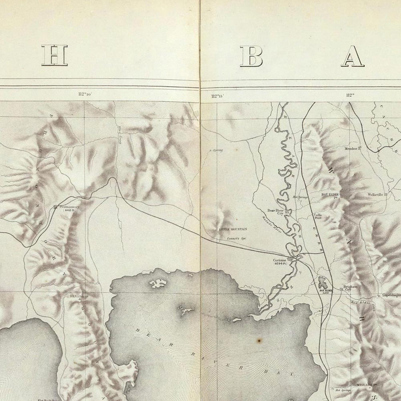 Utah Basin 1876 Topographic Map - Muir Way - Vintage Map