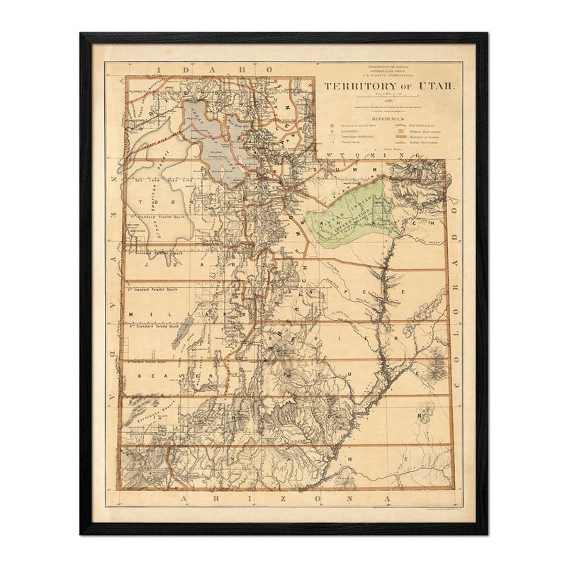 Map of Utah Territory 1876