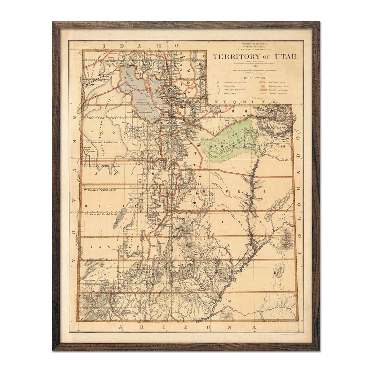 Map of Utah Territory 1876