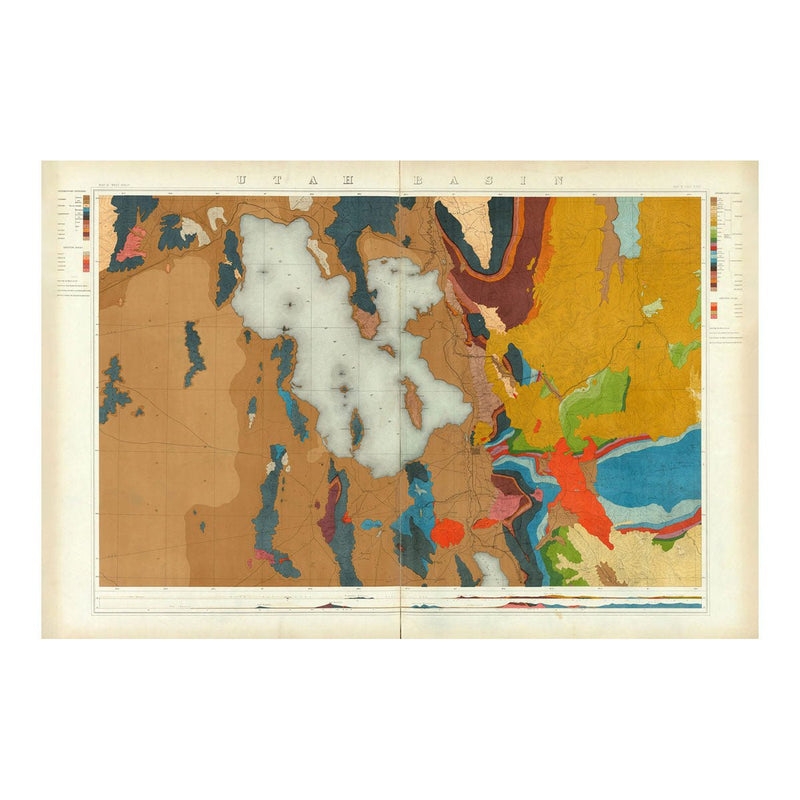 Utah Basin 1876 Geological Map - Muir Way - Vintage Map