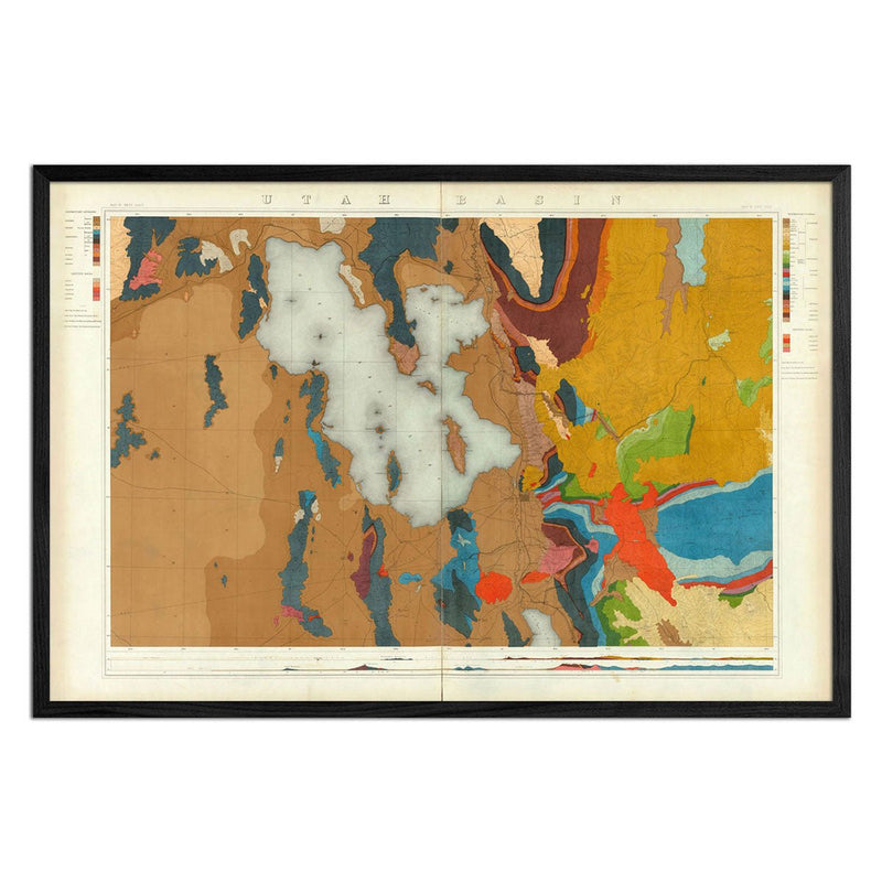 Utah Basin 1876 Geological Map - Muir Way - Vintage Map