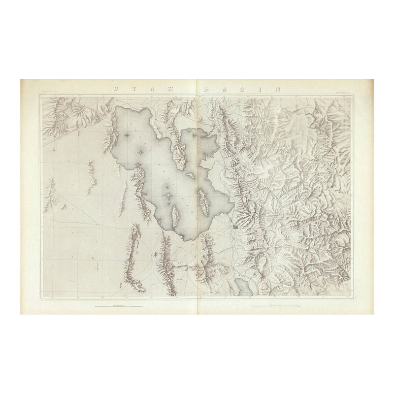 Utah Basin 1876 Topographic Map - Muir Way - Vintage Map