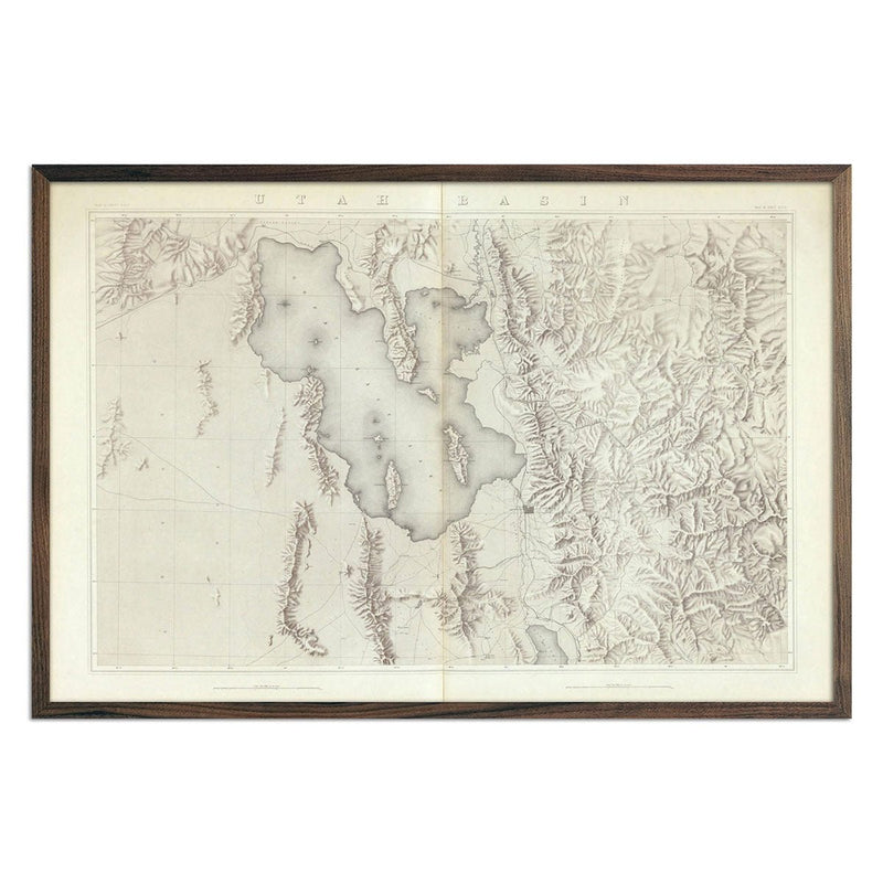 Utah Basin 1876 Topographic Map - Muir Way - Vintage Map