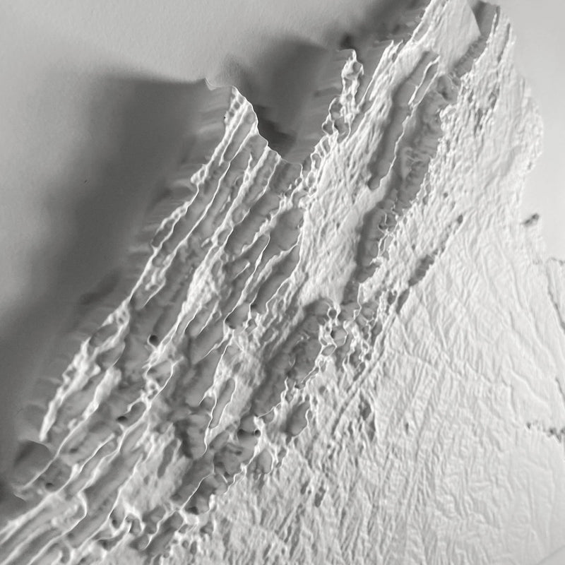 Virginia 3D Raised Relief Map - Muir Way - 3D