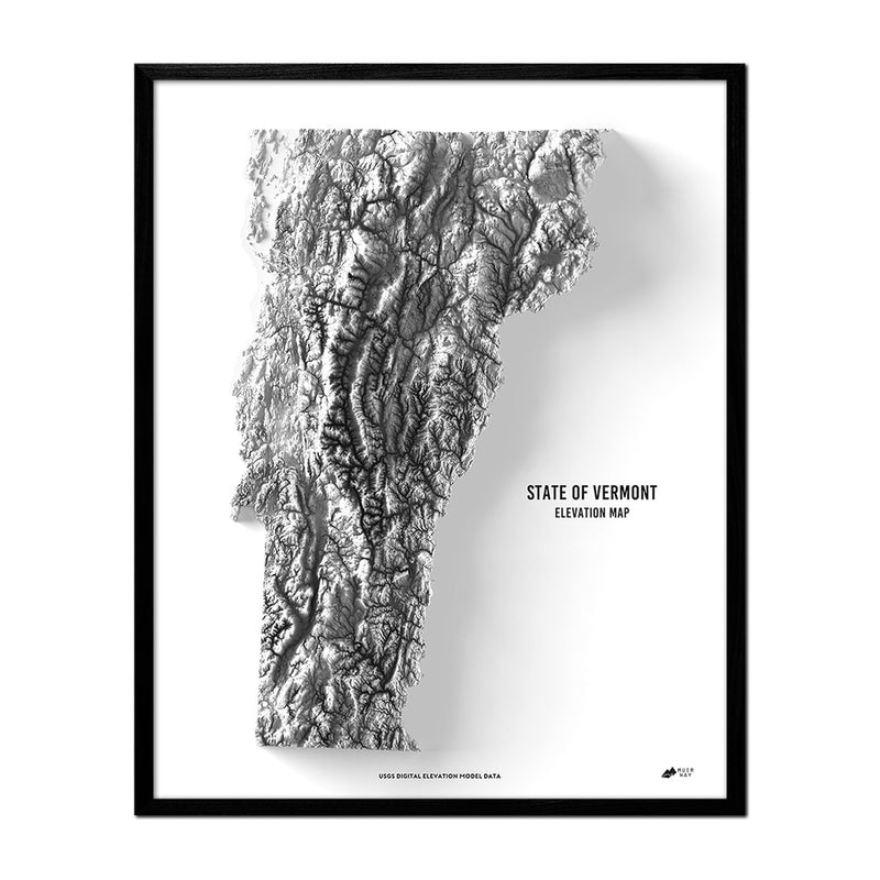 Vermont Elevation Map - Muir Way - Elevation