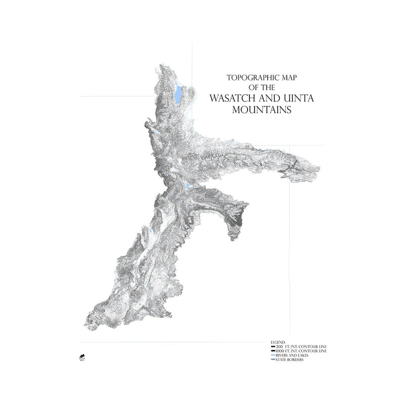 Wasatch and Uinta Ranges Map - Muir Way - Range Series