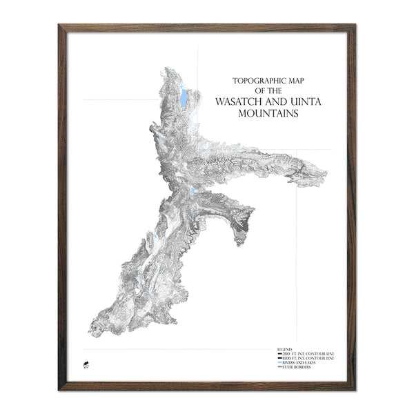 Shop US Mountain Range Maps | B&W Maps of The Rockies & More - Muir Way