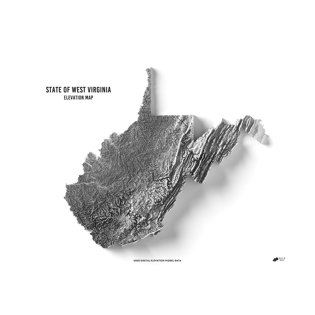 West Virginia 3D Map