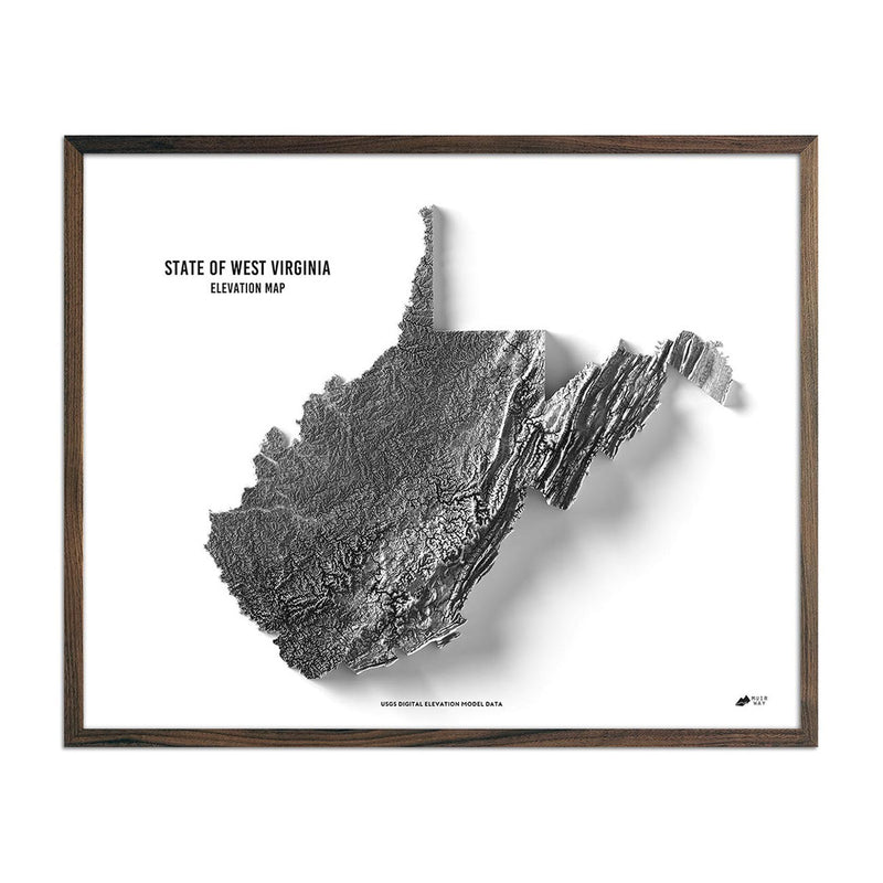 West Virginia Elevation Map - Muir Way - Elevation