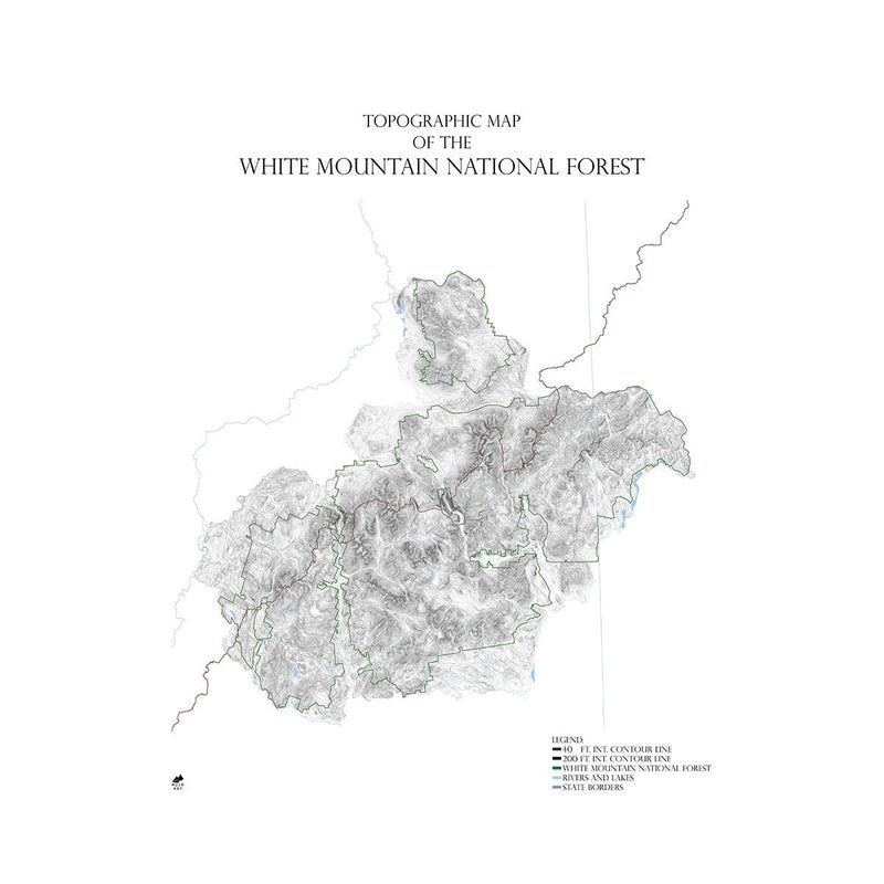 White Mountain National Forest, NH Map - Muir Way - Range Series