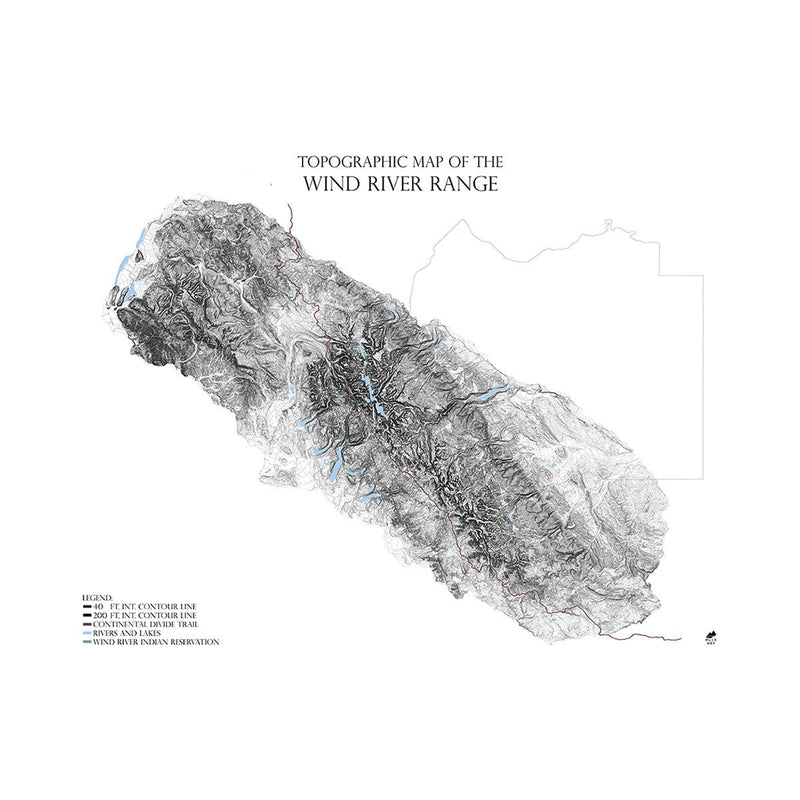 Wind River Mountains Map - Muir Way - Range Series