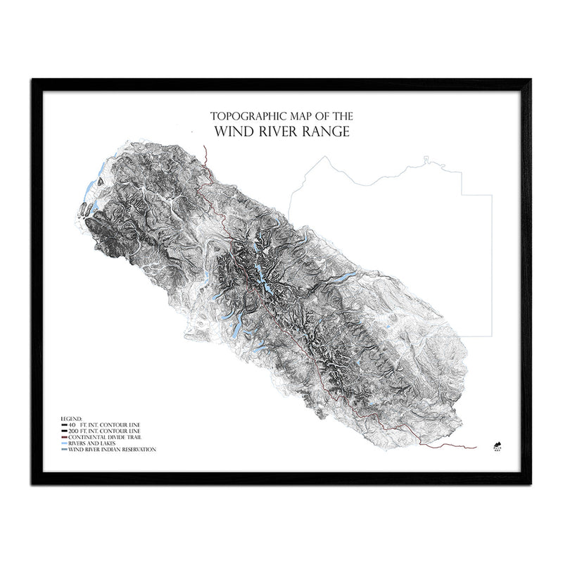 Wind River Mountains Map - Muir Way - Range Series