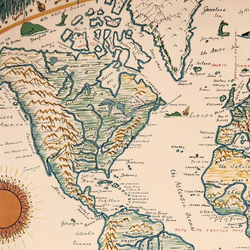 World Map 1932 - Muir Way - Vintage Map
