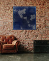 The World on a Quincuncial Projection Blue