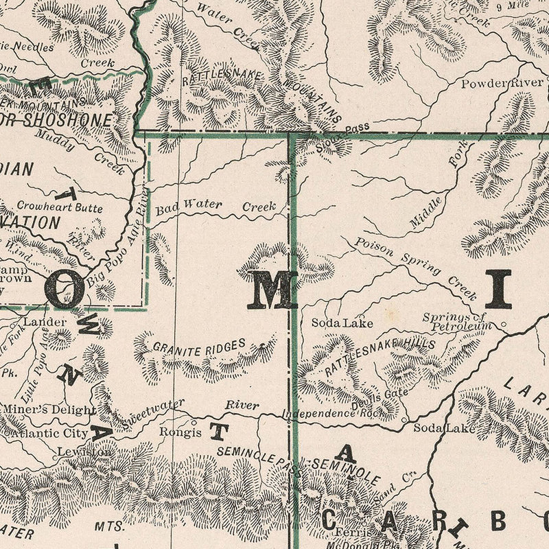 Wyoming 1883 Map - Muir Way - Vintage Map
