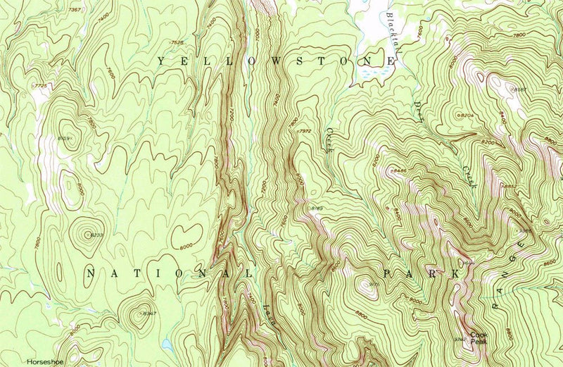 Yellowstone National Park 1958 USGS Map - Muir Way - Vintage Map