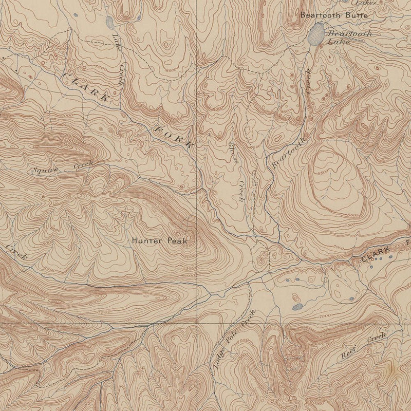 Yellowstone Topographic Map of Crandall 1904 Map - Muir Way - Vintage Map