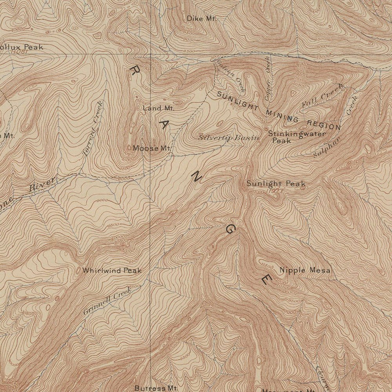 Yellowstone Topographic Map of Crandall 1904 Map - Muir Way - Vintage Map