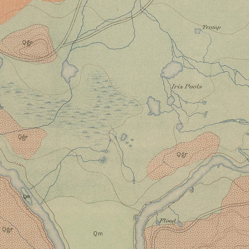 Yellowstone Geologic Map of Excelsior Geyser Basin 1904 Map - Muir Way - Vintage Map