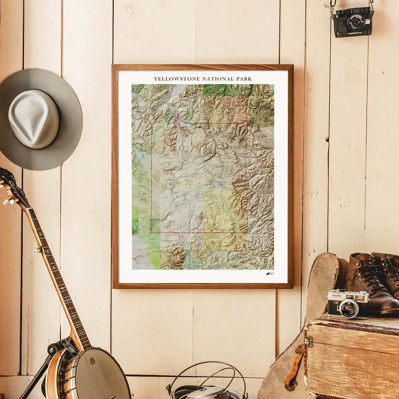 Yellowstone Shaded Relief Map - Muir Way - Relief Series