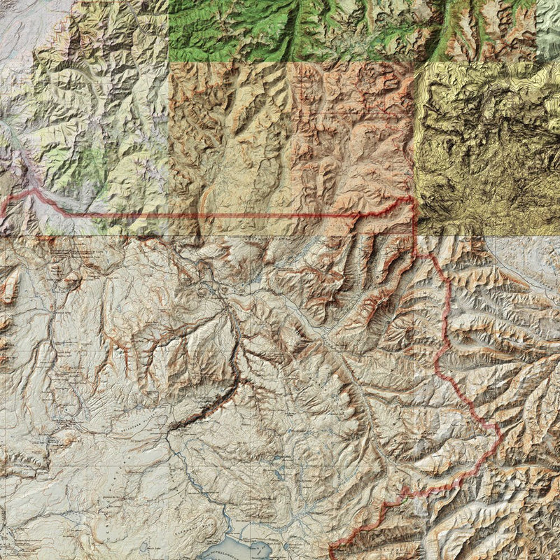 Yellowstone Shaded Relief Map - Muir Way - Relief Series