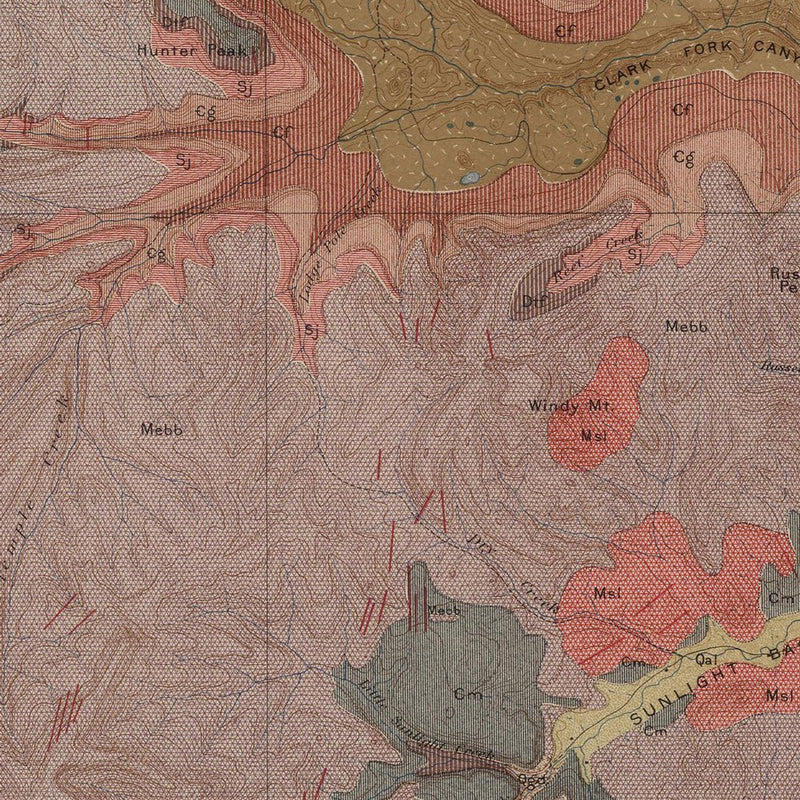 Yellowstone Geologic Map of Crandall 1904 Map - Muir Way - Vintage Map