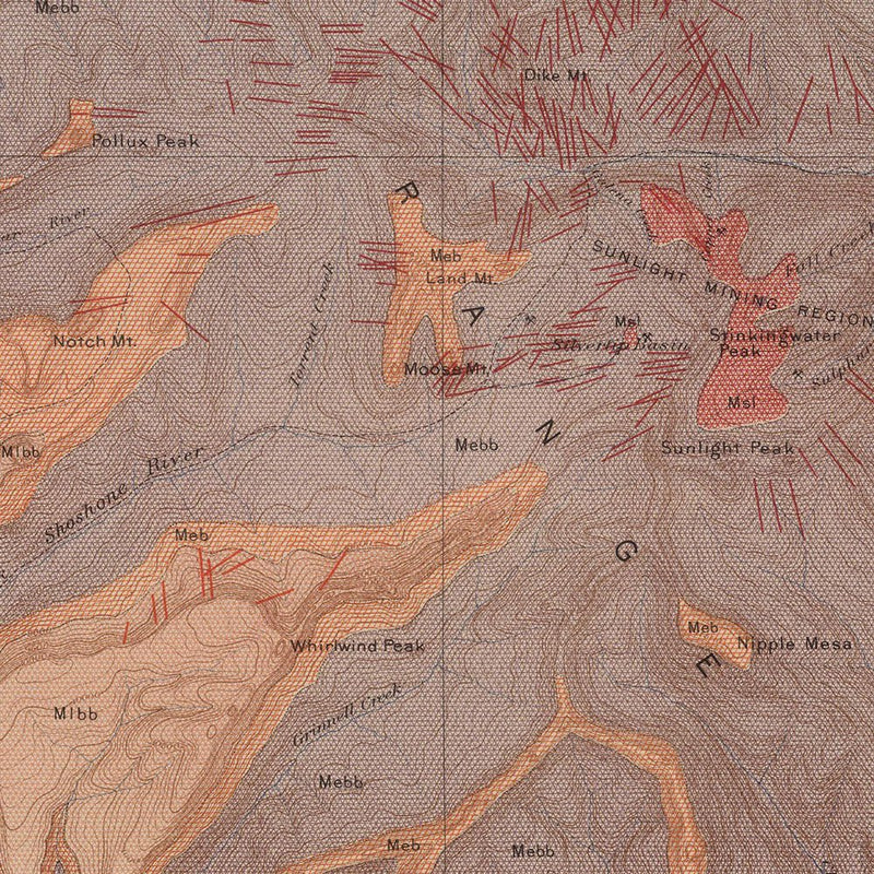 Yellowstone Geologic Map of Crandall 1904 Map - Muir Way - Vintage Map