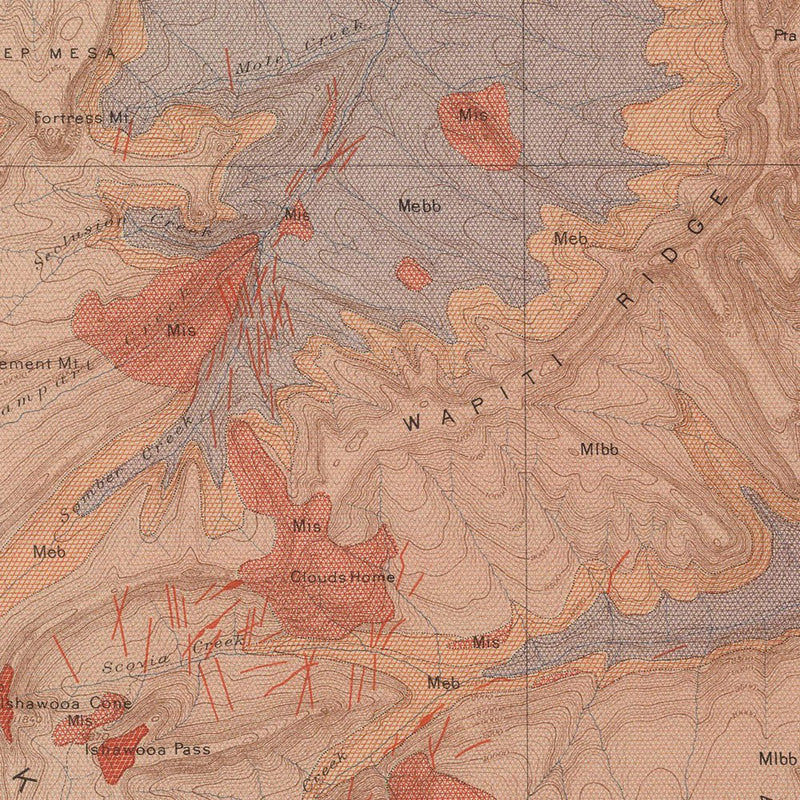 Yellowstone Geologic Map of Ishawooa 1904 Map - Muir Way - Vintage Map