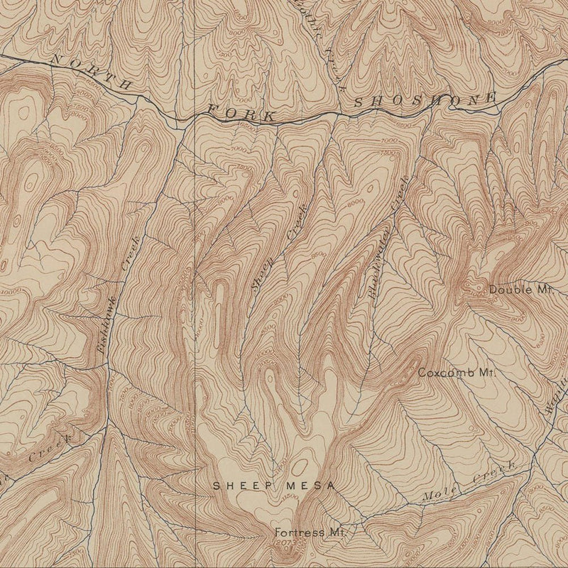 Yellowstone Topographic Map of Ishawooa 1904 Map - Muir Way - Vintage Map