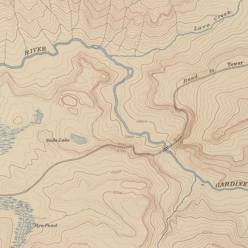 Yellowstone Topographic Map of Mammoth Hot Springs 1904 Map - Muir Way - Vintage Map