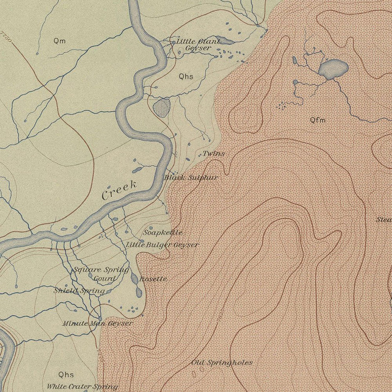 Yellowstone Geologic Map of Shoshone Geyser Basin 1904 Map - Muir Way - Vintage Map