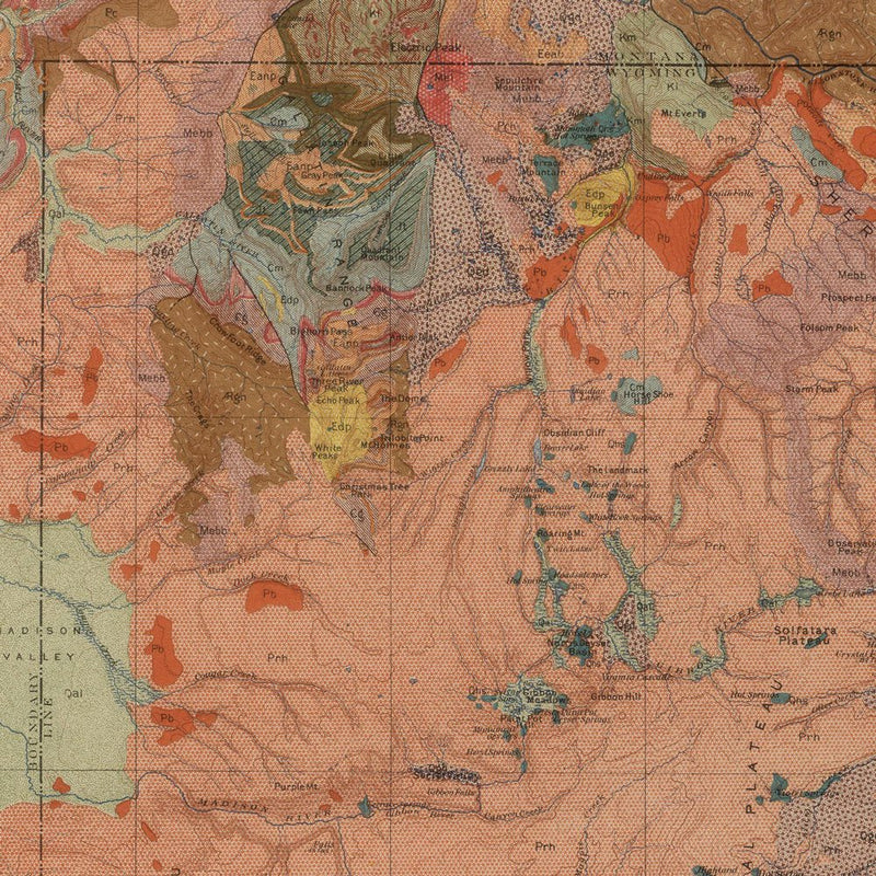 Yellowstone Geologic Map of the National Park and Forest Preserve 1904 Map - Muir Way - Vintage Map