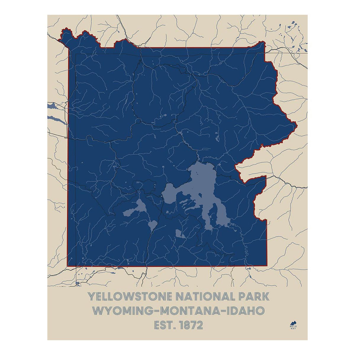 yellowstone-national-park-poster-national-park-map-muir-way for Free Printable Map Of Yellowstone National Park Yellowstone National Park Poster | National Park Map | Muir Way for Free Printable Map Of Yellowstone National Park