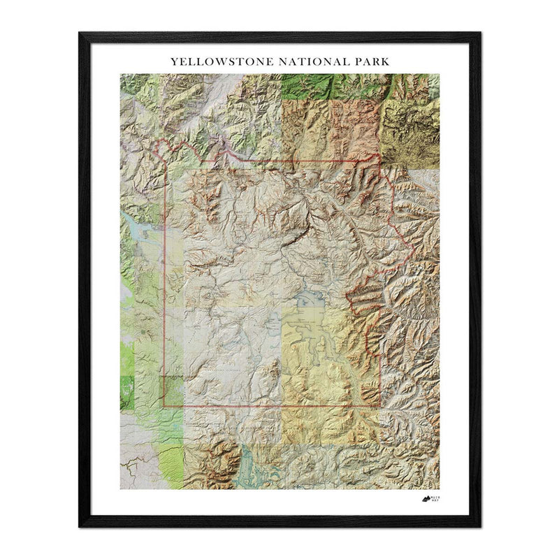 Yellowstone Shaded Relief Map - Muir Way - Relief Series