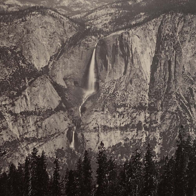 Yosemite Falls from Sentinel Rock, Yosemite 1868 - Muir Way - Photograph