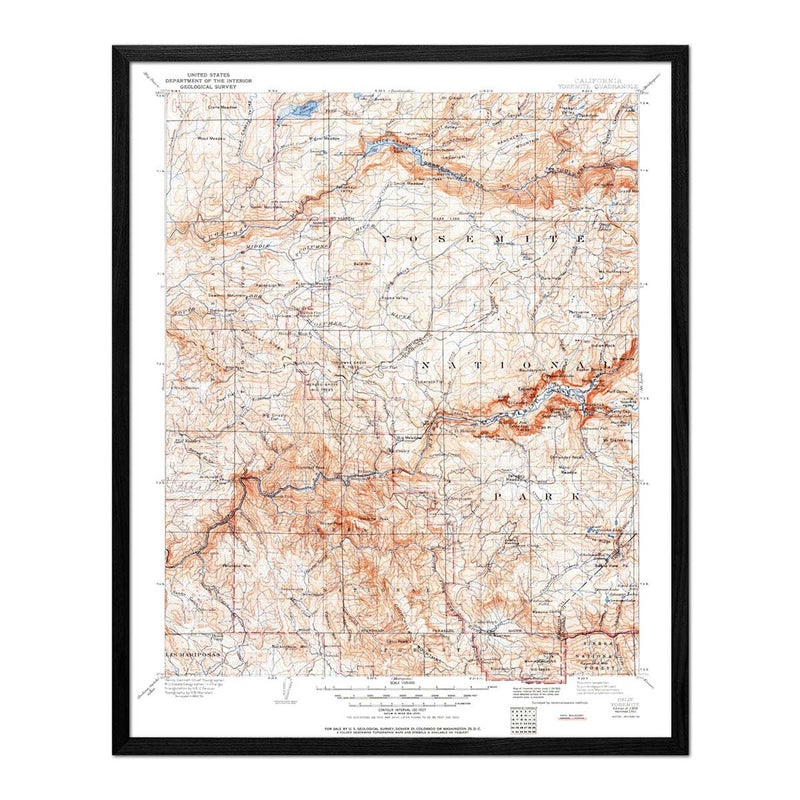 Yosemite National Park 1951 USGS Map - Muir Way - Vintage Map