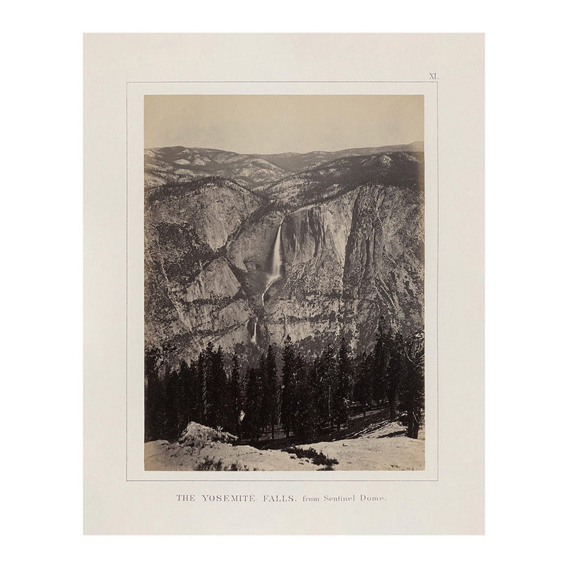 Yosemite Falls from Sentinel Rock, Yosemite 1868 - Muir Way - Photograph