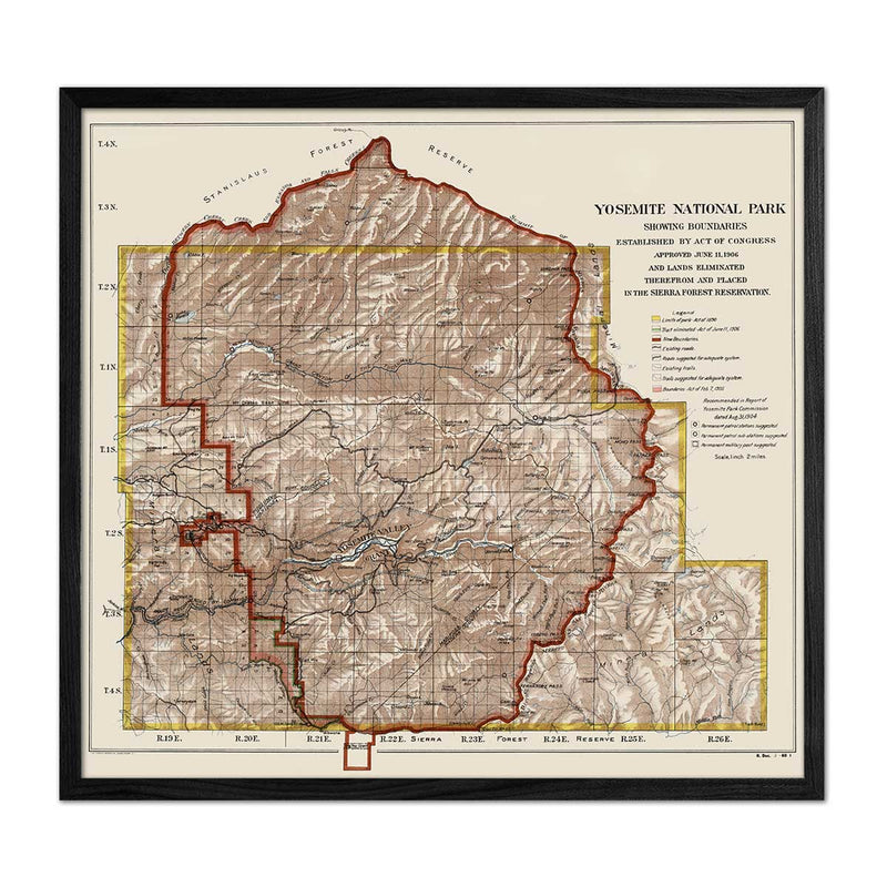 Yosemite National Park 1906 Map