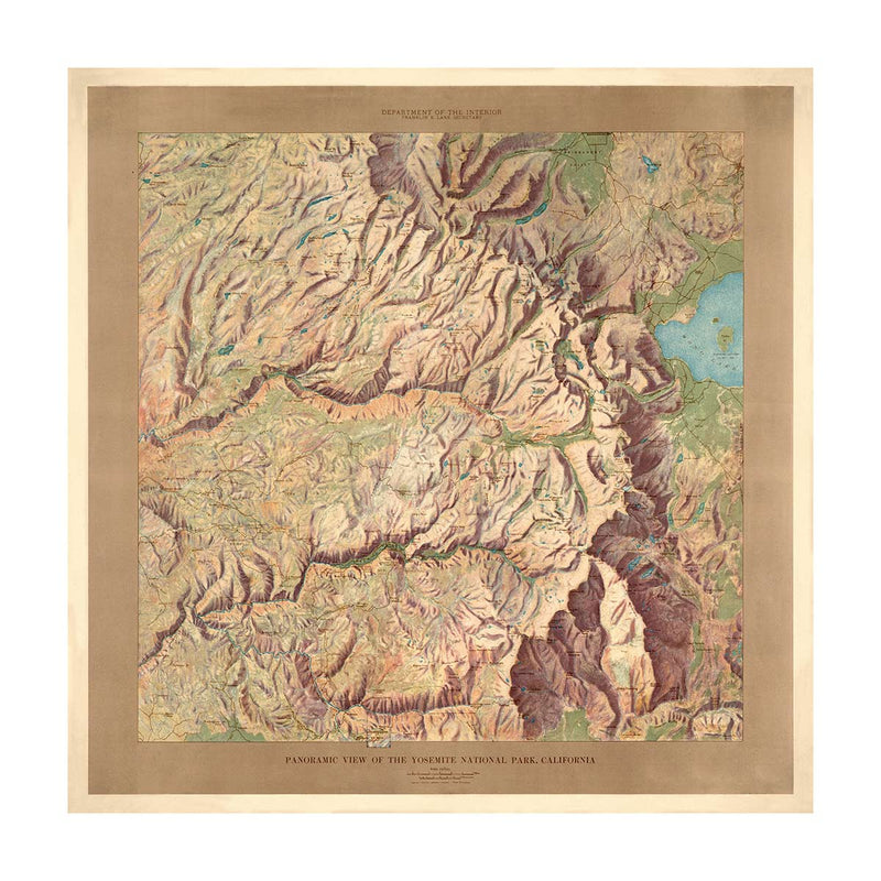 Yosemite National Park Map 1914 - Muir Way - Vintage Map