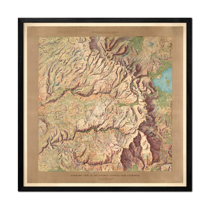 Yosemite National Park Map 1914 - Muir Way - Vintage Map