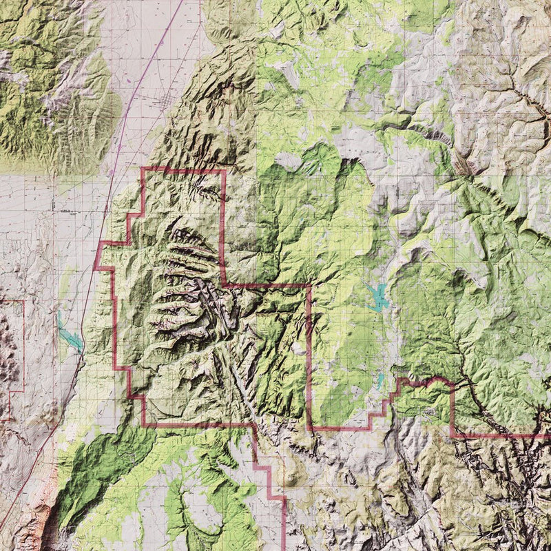Zion Shaded Relief Map - Muir Way - Relief Series