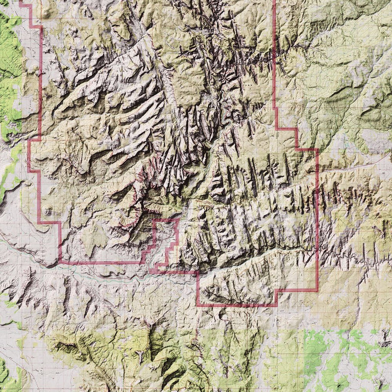Zion Shaded Relief Map - Muir Way - Relief Series