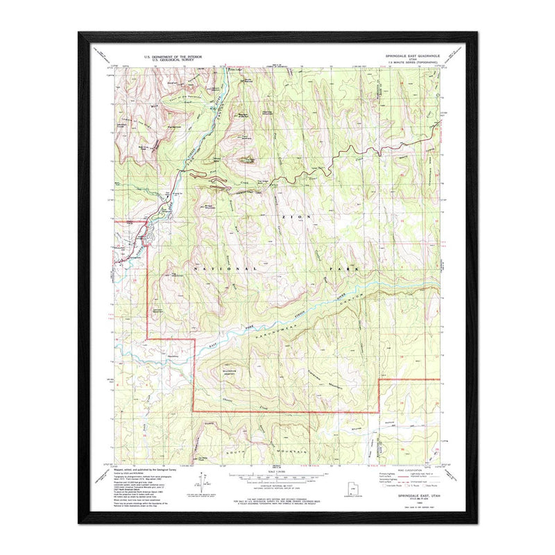 Zion National Park 1980 USGS Map - Muir Way - Vintage Map